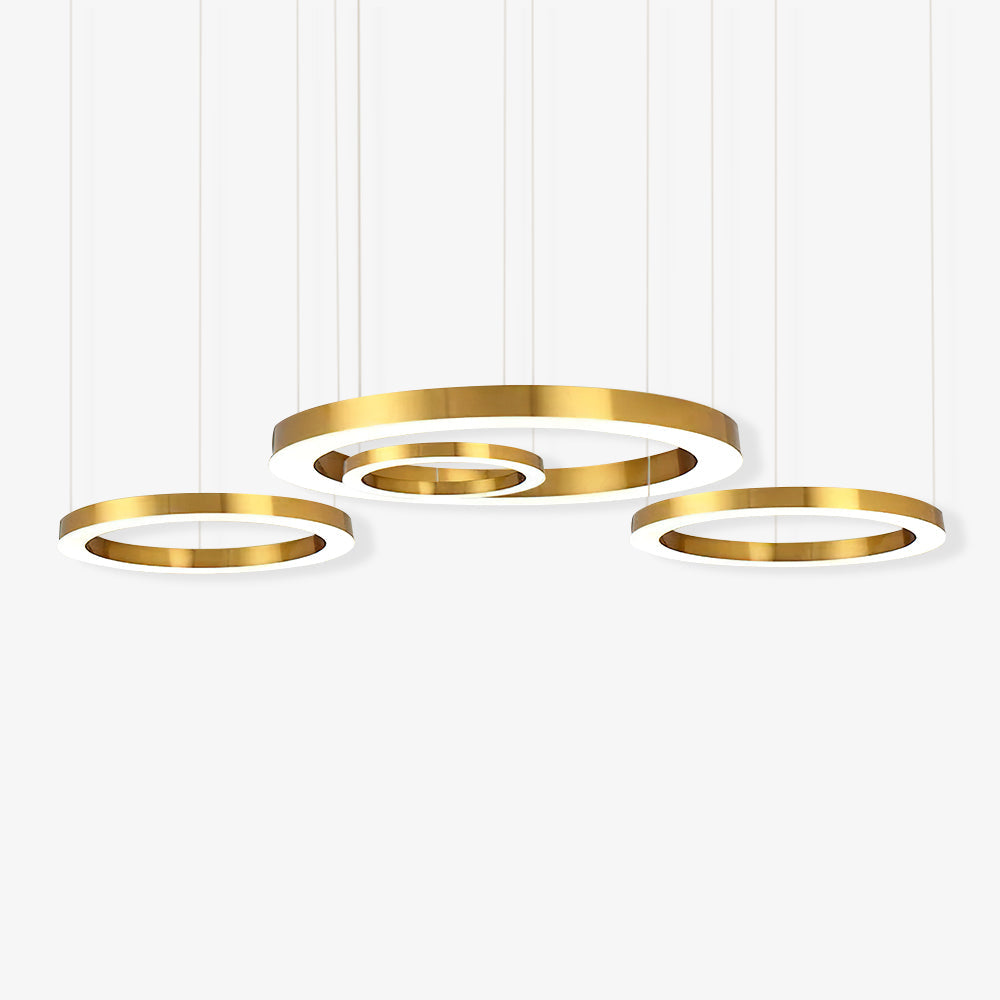 Modern Ring LED Pendant Light - Dimmable, Adjustable Height