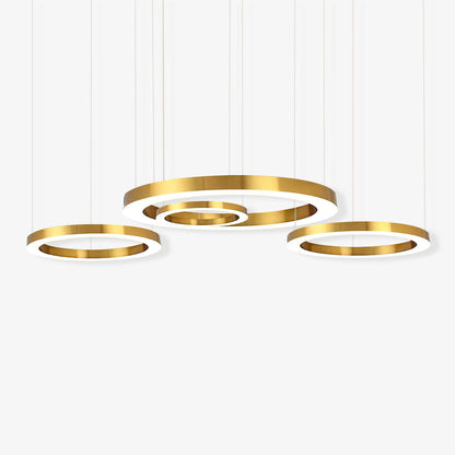 Modern Ring LED Pendant Light - Dimmable, Adjustable Height
