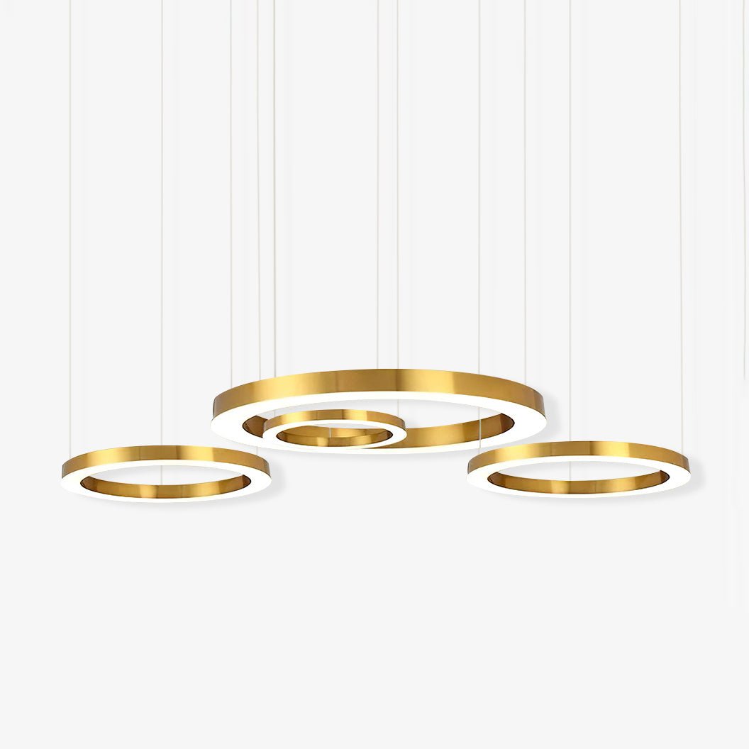 Modern Ring LED Pendant Light - Dimmable, Adjustable Height