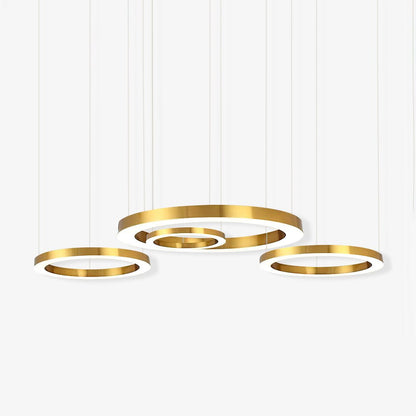 Modern Ring LED Pendant Light - Dimmable, Adjustable Height