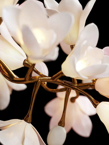 Elegant Circular Blossom Chandelier - Dimmable LED & Adjustable Height