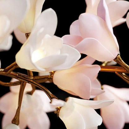 Elegant Circular Blossom Chandelier - Dimmable LED & Adjustable Height