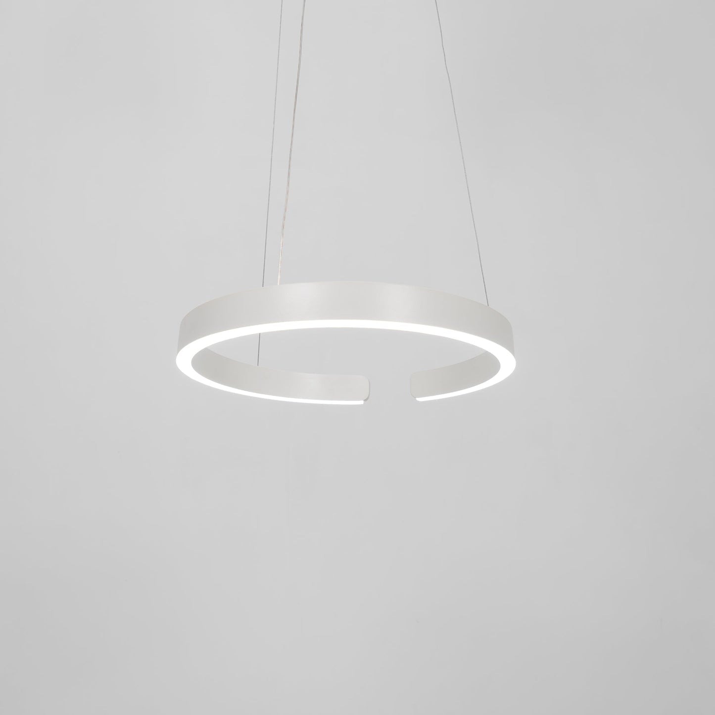 Modern Circular Chandelier - Adjustable LED Lighting & Dimmable Featur
