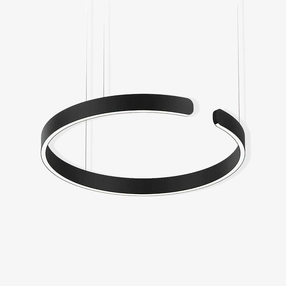 Modern Circular Chandelier - Adjustable LED Lighting & Dimmable Featur