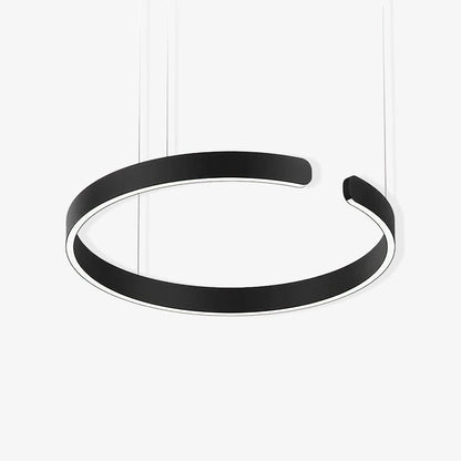 Modern Circular Chandelier - Adjustable LED Lighting & Dimmable Featur