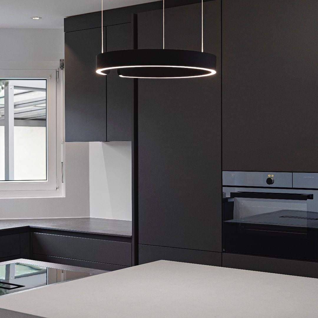 Modern Circular Chandelier - Adjustable LED Lighting & Dimmable Featur