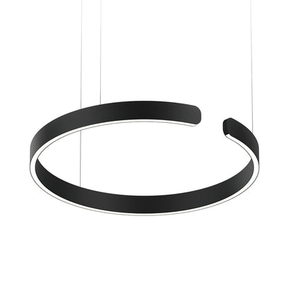 Modern Circular Chandelier - Adjustable LED Lighting & Dimmable Featur