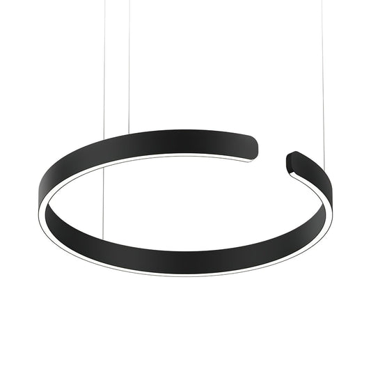 Modern Circular Chandelier - Adjustable LED Lighting & Dimmable Featur