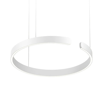 Modern Circular Chandelier - Adjustable LED Lighting & Dimmable Featur