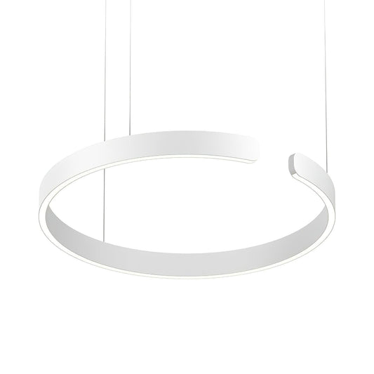 Modern Circular Chandelier - Adjustable LED Lighting & Dimmable Featur