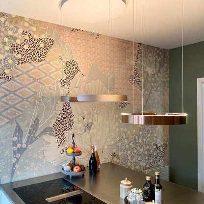 Modern Circular Chandelier - Adjustable LED Lighting & Dimmable Featur