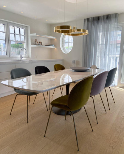 Modern Circular Chandelier - Adjustable LED Lighting & Dimmable Featur
