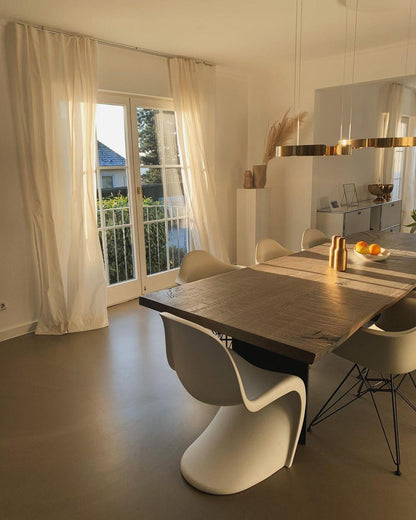 Modern Circular Chandelier - Adjustable LED Lighting & Dimmable Featur