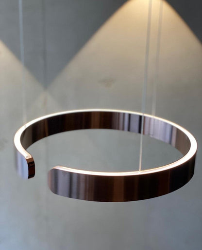Modern Circular Chandelier - Adjustable LED Lighting & Dimmable Featur