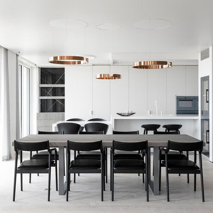 Modern Circular Chandelier - Adjustable LED Lighting & Dimmable Featur