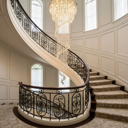 Elegant Classic Symphony Spiral Chandelier with Crystal Accents & LED