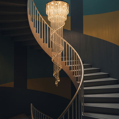 Elegant Classic Symphony Spiral Chandelier with Crystal Accents & LED