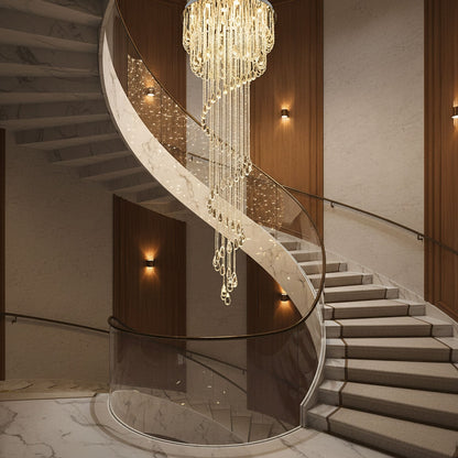 Elegant Classic Symphony Spiral Chandelier with Crystal Accents & LED