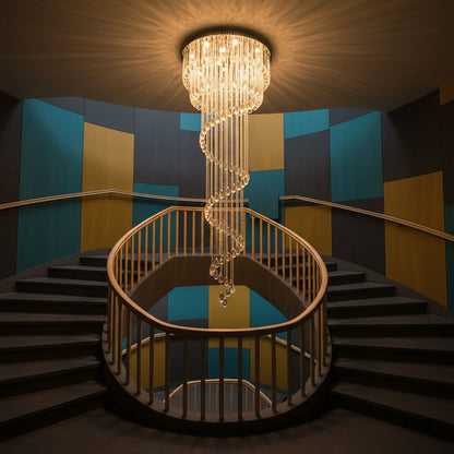 Elegant Classic Symphony Spiral Chandelier with Crystal Accents & LED