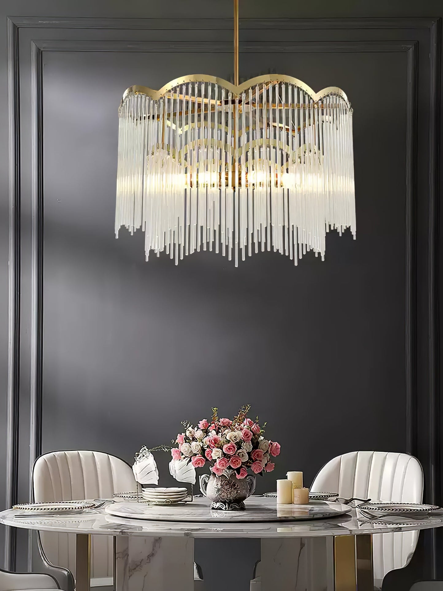 Elegant Maria Theresa Chandelier - Crystal Accents & Adjustable Height