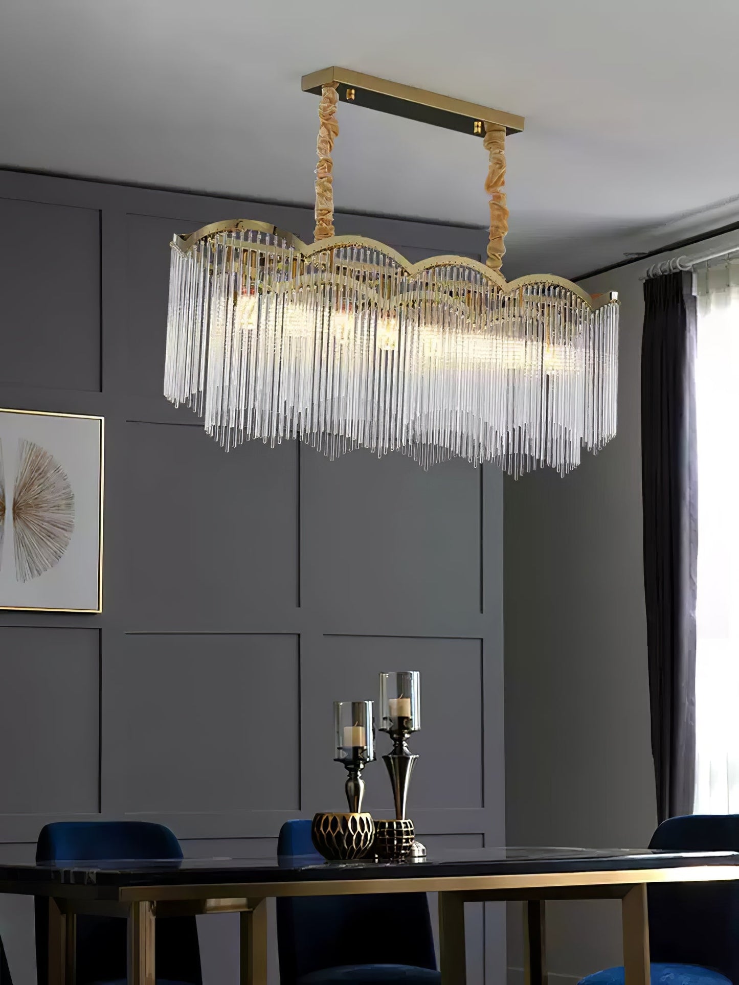 Elegant Maria Theresa Chandelier - Crystal Accents & Adjustable Height