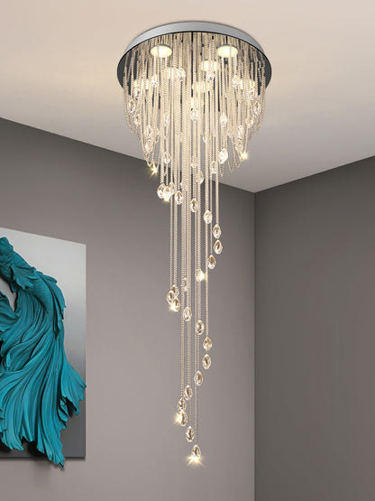Elegant Classic Symphony Spiral Chandelier with Crystal Accents & LED