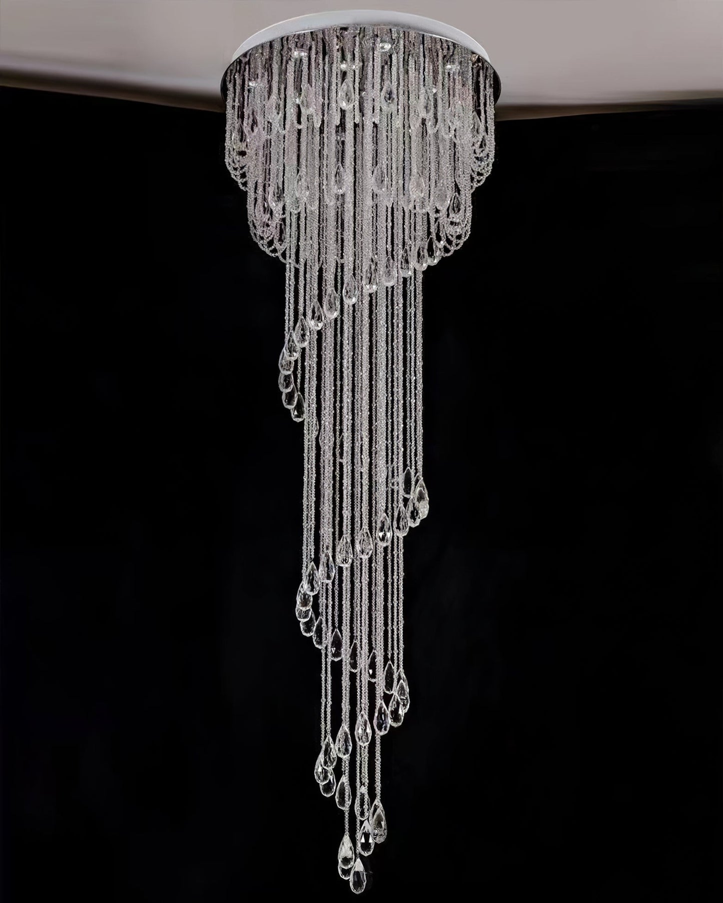 Elegant Classic Symphony Spiral Chandelier with Crystal Accents & LED