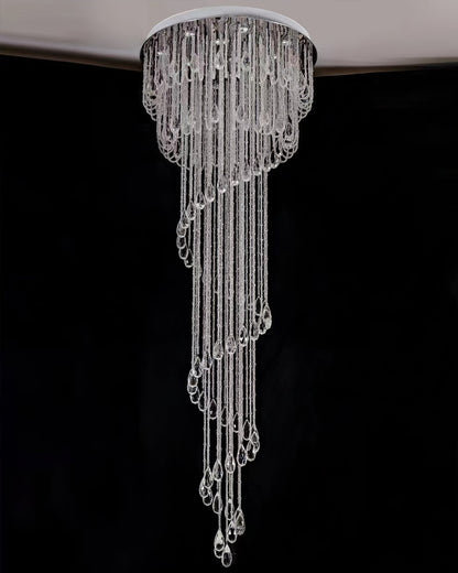 Elegant Classic Symphony Spiral Chandelier with Crystal Accents & LED
