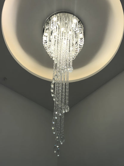 Elegant Classic Symphony Spiral Chandelier with Crystal Accents & LED