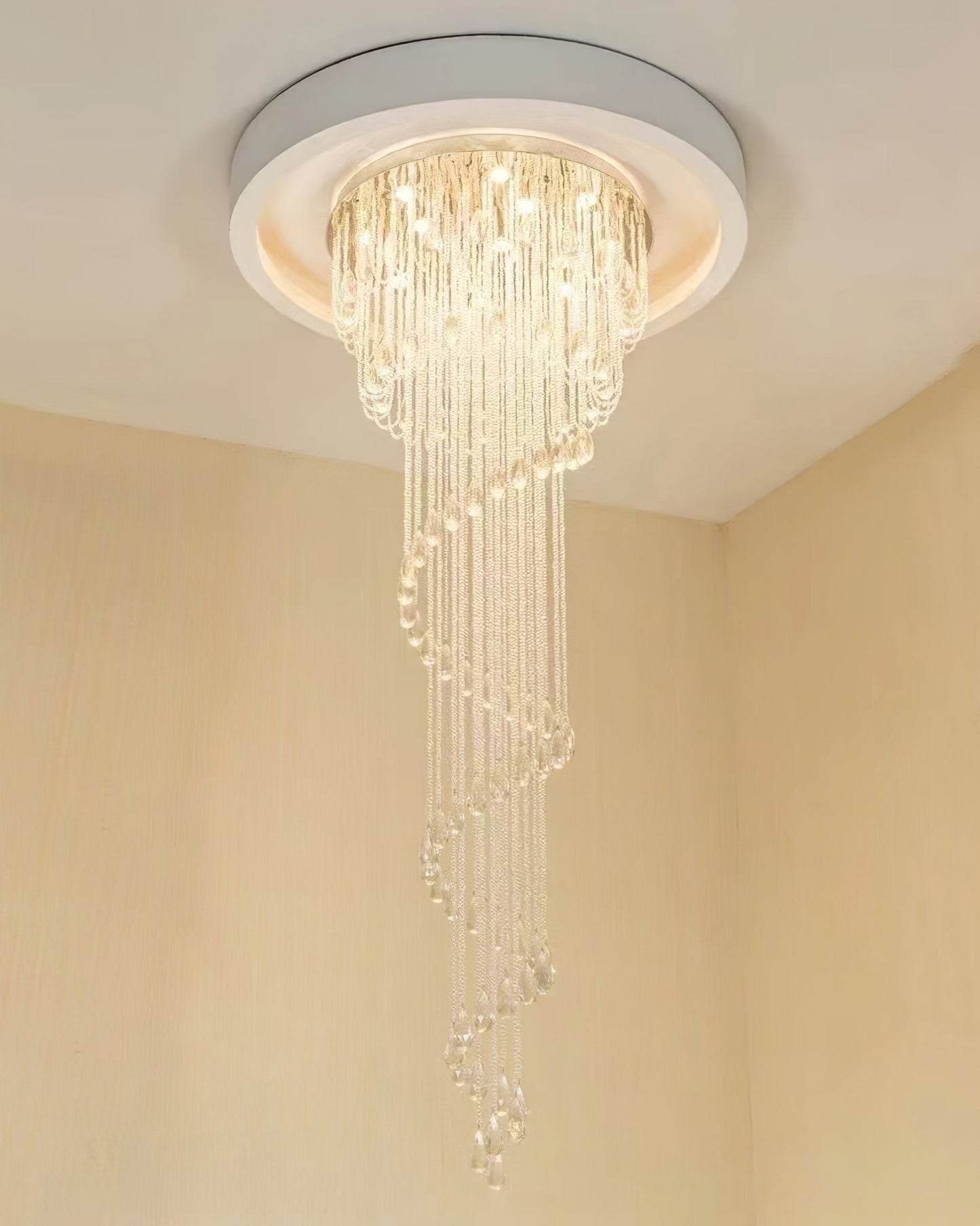 Elegant Classic Symphony Spiral Chandelier with Crystal Accents & LED