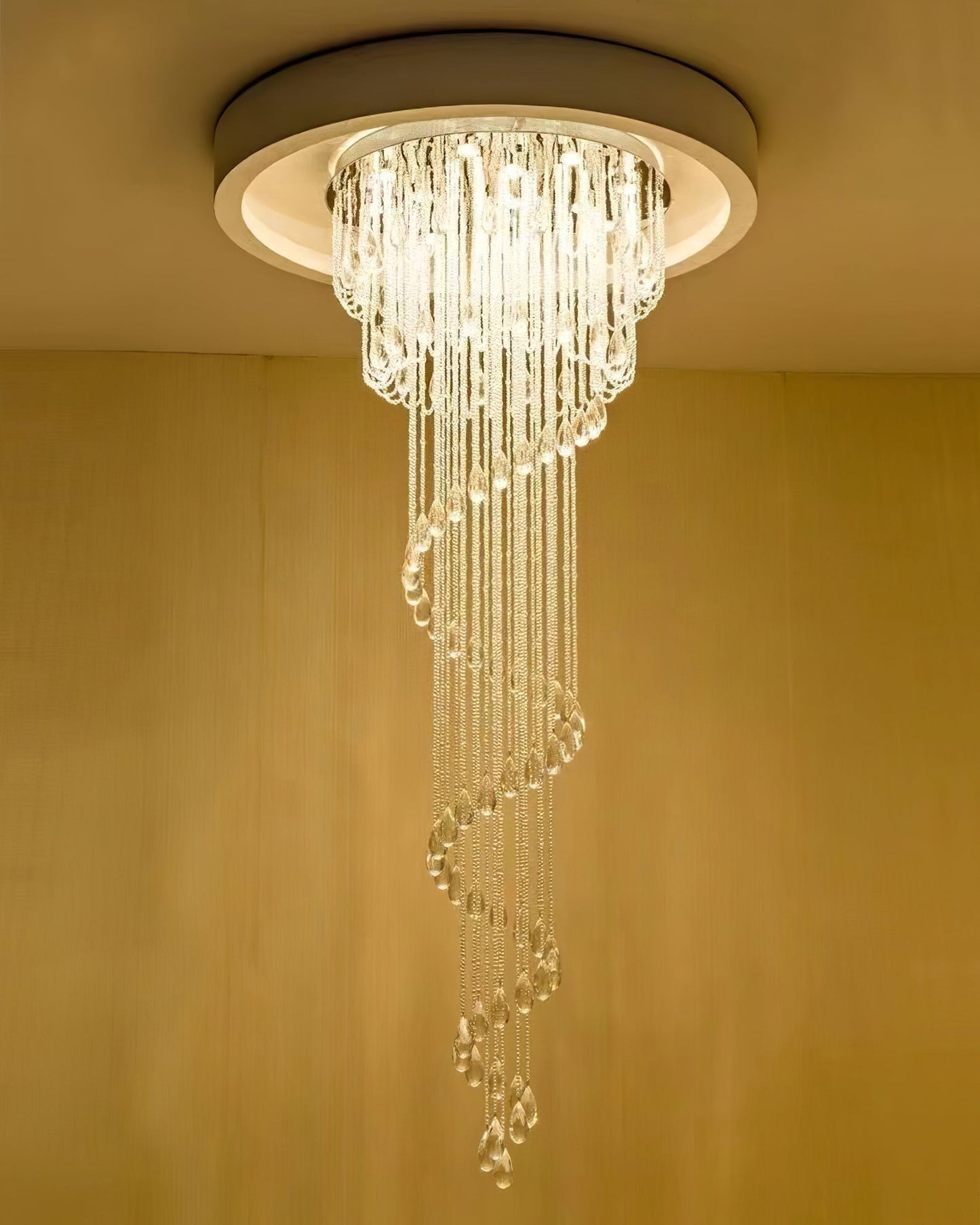Elegant Classic Symphony Spiral Chandelier with Crystal Accents & LED