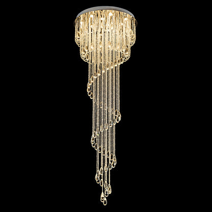 Elegant Classic Symphony Spiral Chandelier with Crystal Accents & LED