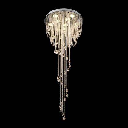 Elegant Classic Symphony Spiral Chandelier with Crystal Accents & LED