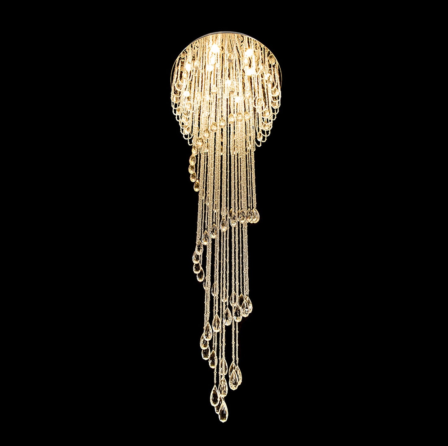 Elegant Classic Symphony Spiral Chandelier with Crystal Accents & LED