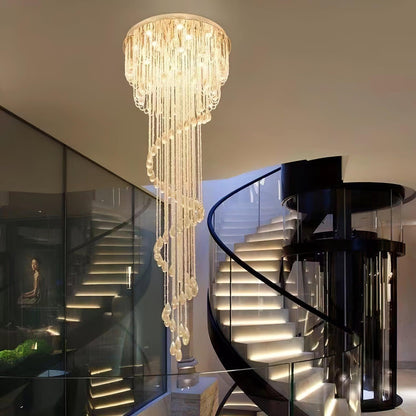 Elegant Classic Symphony Spiral Chandelier with Crystal Accents & LED