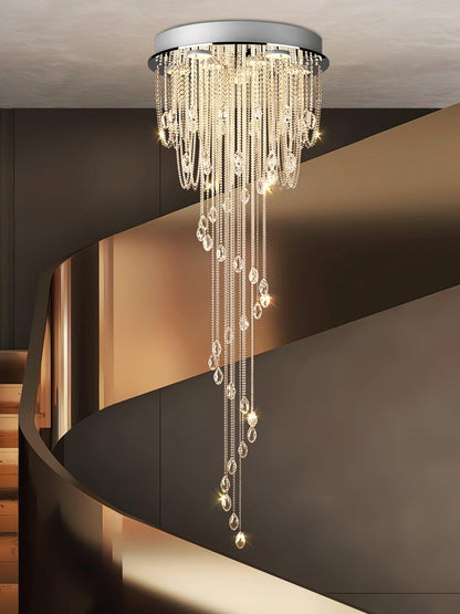 Elegant Classic Symphony Spiral Chandelier with Crystal Accents & LED