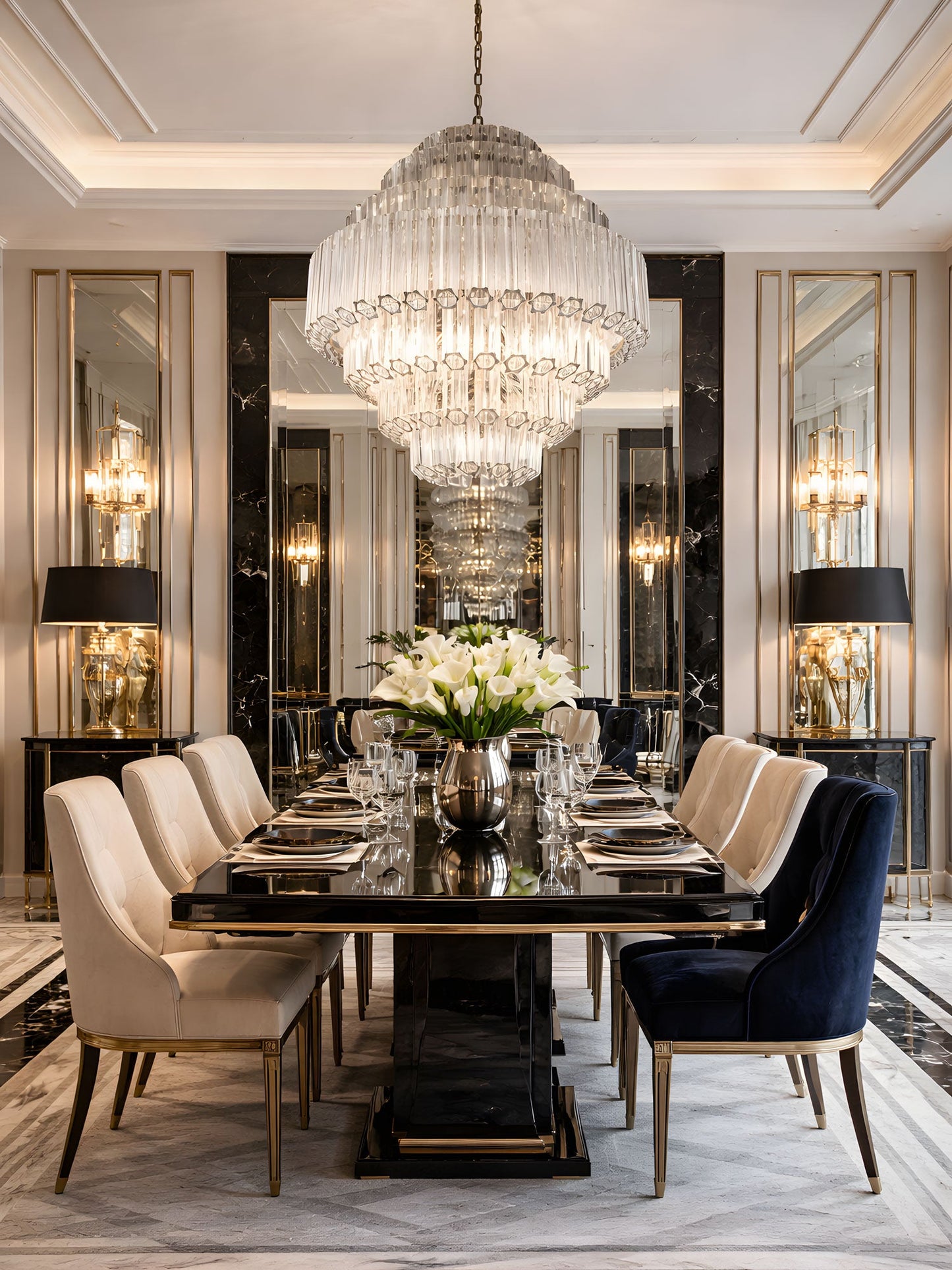 Grande Palermo Crystal Chandelier - Elegant Design, Adjustable Height