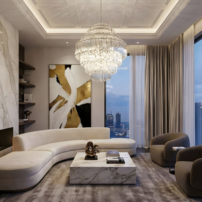 Grande Palermo Crystal Chandelier - Elegant Design, Adjustable Height