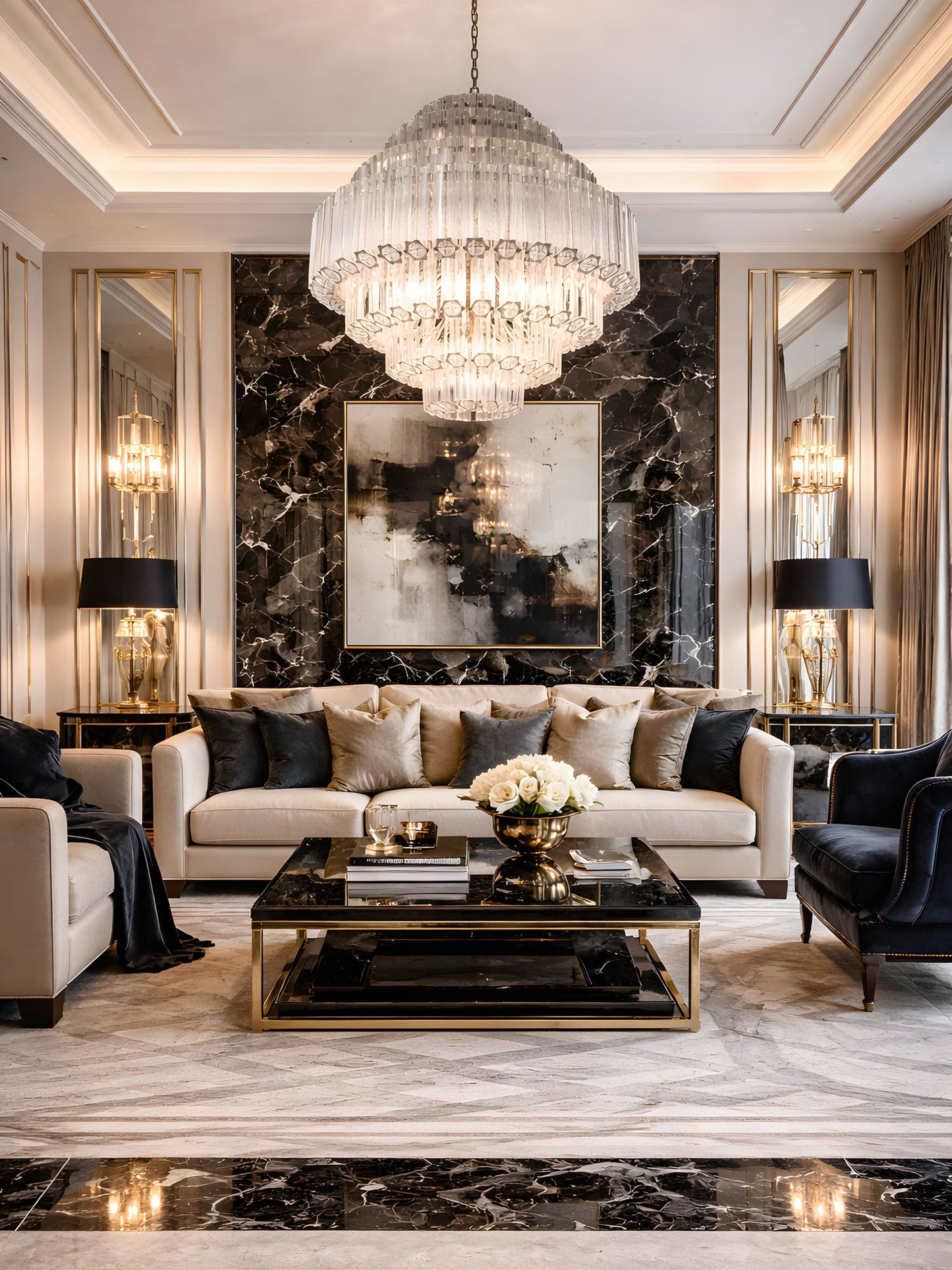 Grande Palermo Crystal Chandelier - Elegant Design, Adjustable Height