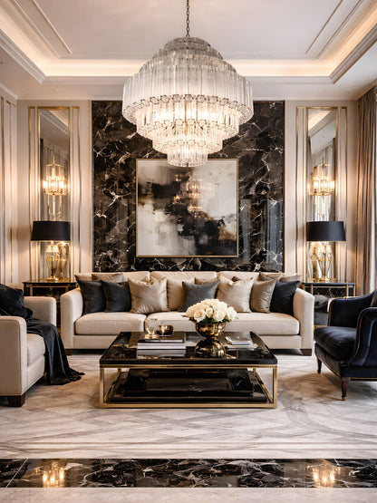Grande Palermo Crystal Chandelier - Elegant Design, Adjustable Height