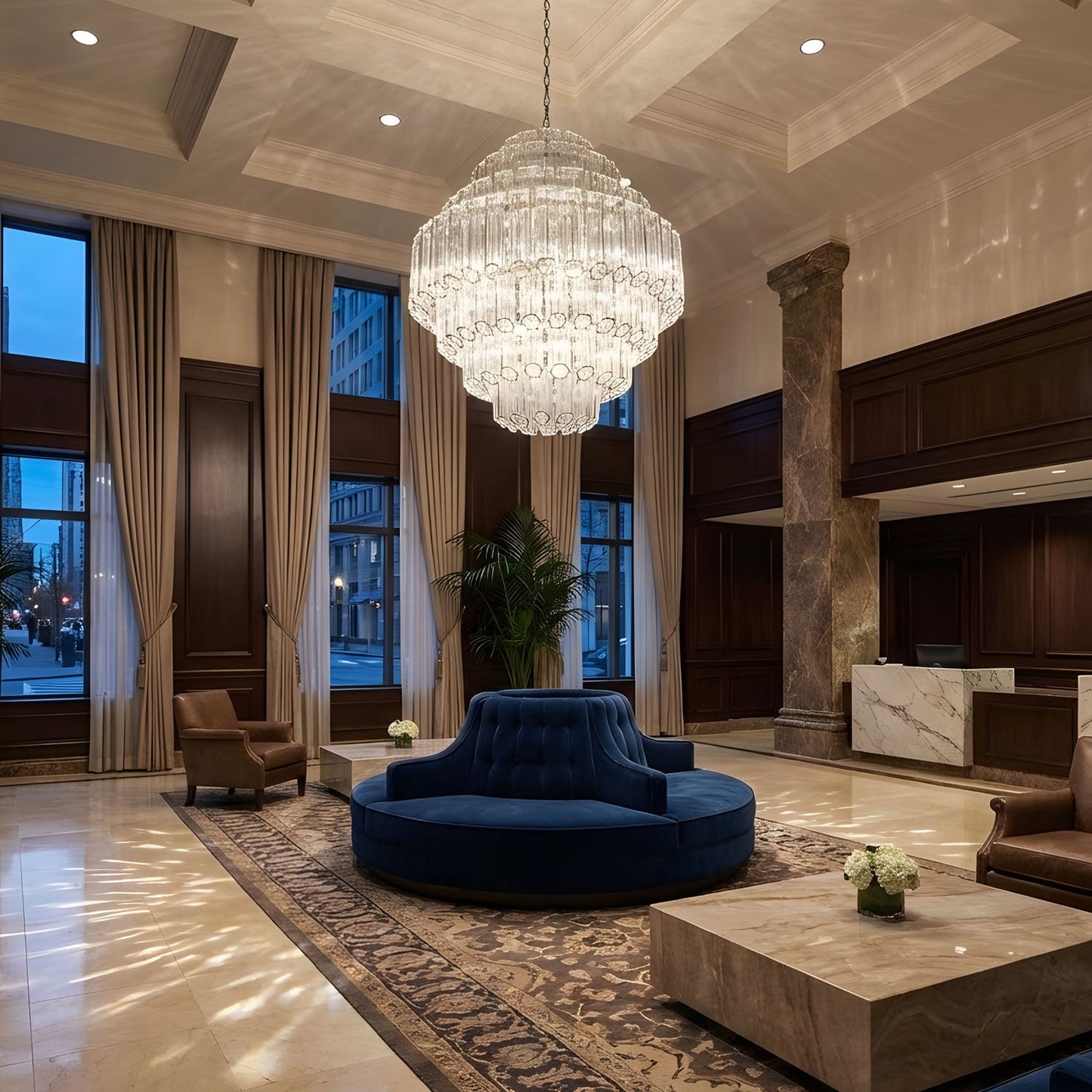 Grande Palermo Crystal Chandelier - Elegant Design, Adjustable Height