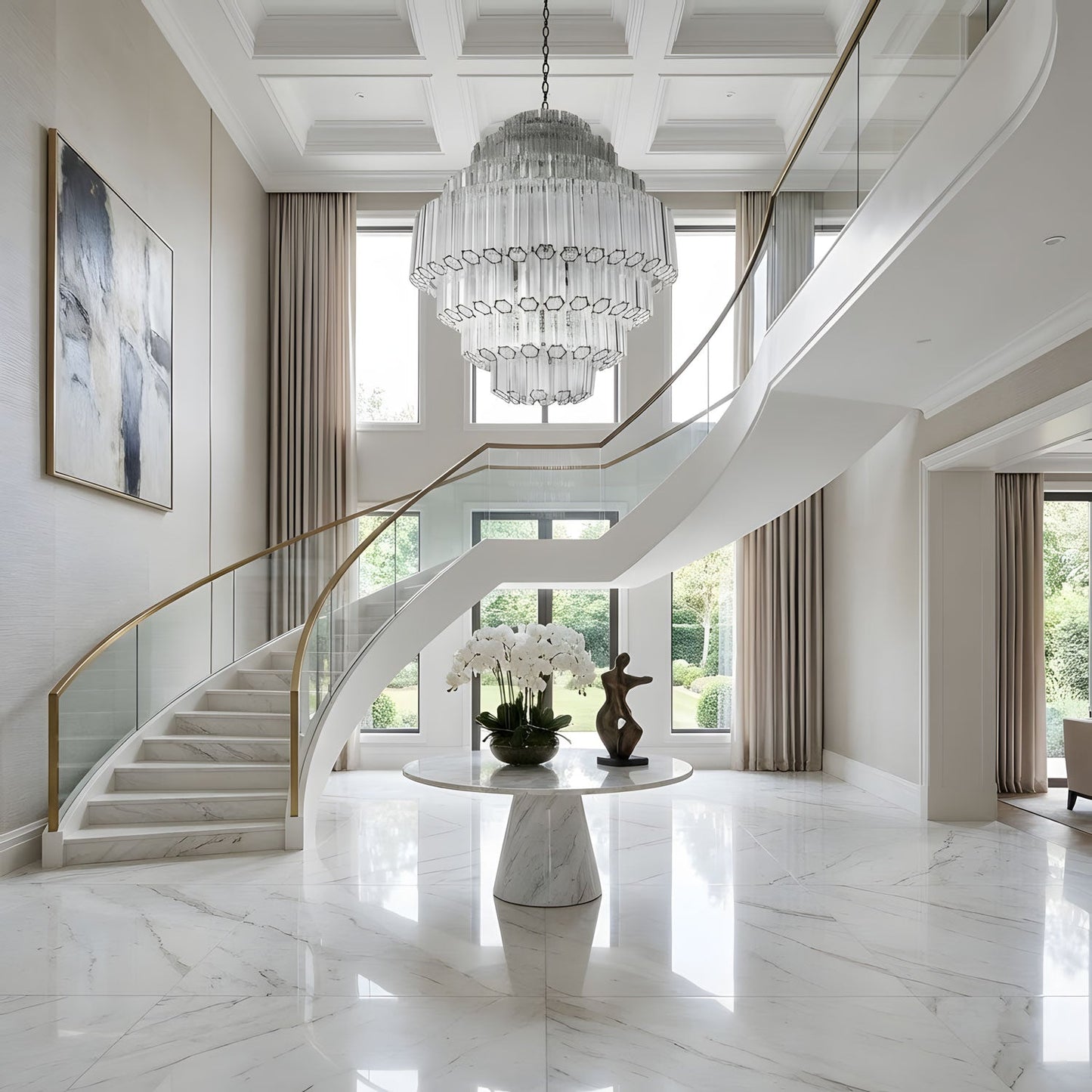 Grande Palermo Crystal Chandelier - Elegant Design, Adjustable Height