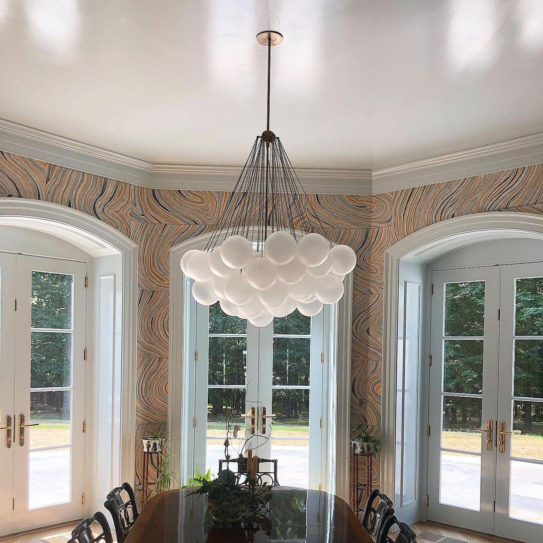 Modern Bubble Chandelier - Elegant Design with Adjustable Height & LED