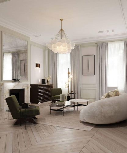 Modern Bubble Chandelier - Elegant Design with Adjustable Height & LED
