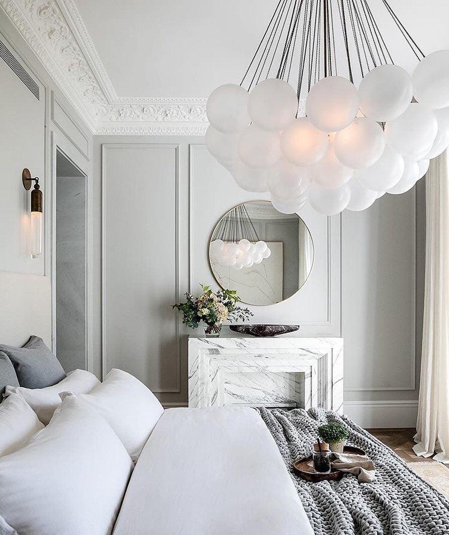 Modern Bubble Chandelier - Elegant Design with Adjustable Height & LED