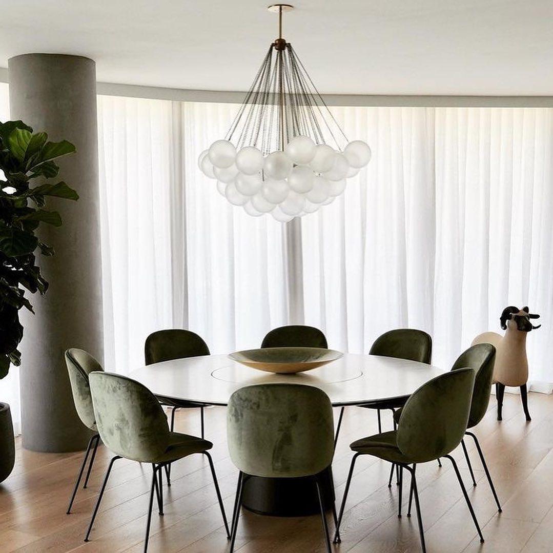 Modern Bubble Chandelier - Elegant Design with Adjustable Height & LED