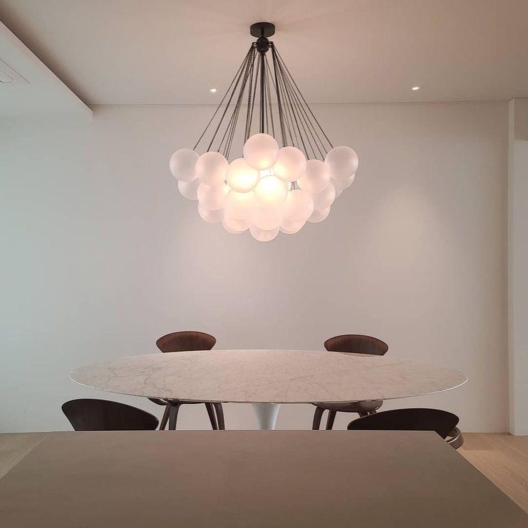 Modern Bubble Chandelier - Elegant Design with Adjustable Height & LED