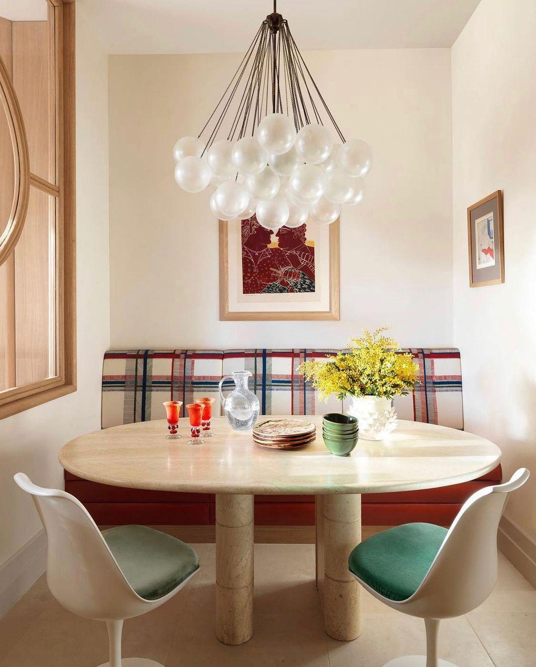 Modern Bubble Chandelier - Elegant Design with Adjustable Height & LED