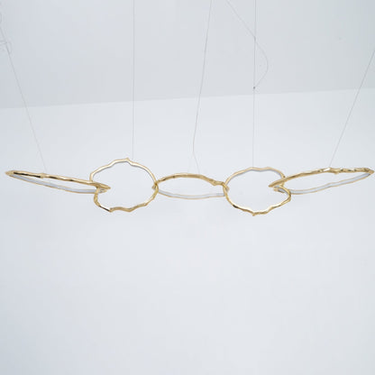 Elegant Brass Chandelier with Adjustable Arms and Ambient Lighting