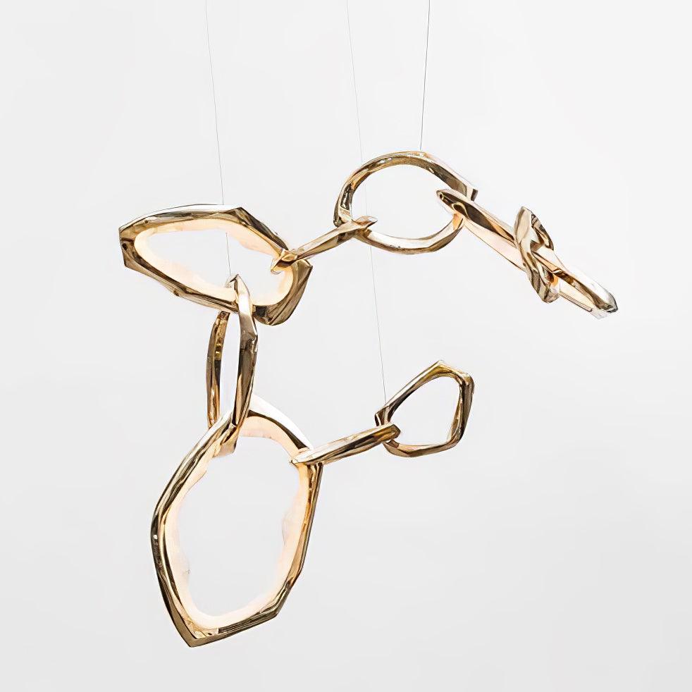 Elegant Brass Chandelier with Adjustable Arms and Ambient Lighting